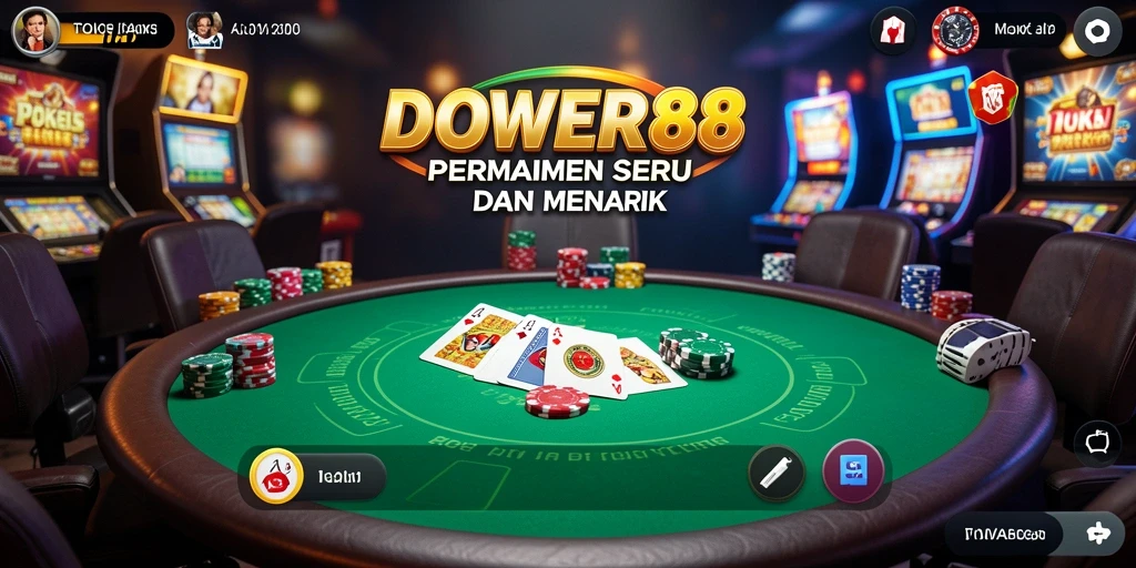 Tampilan gameplay seru DOWER88 dalam permainan Poker.