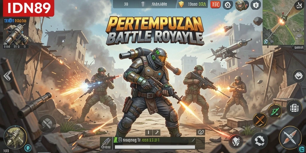 Tampilan gameplay IDN89 yang menegangkan dalam pertempuran Battle Royale.