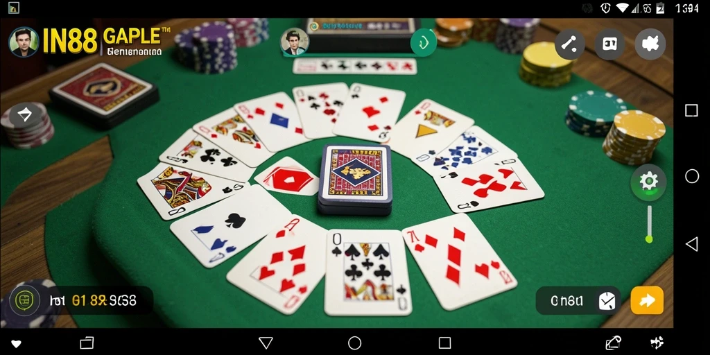 Screenshot menampilkan gameplay Gaple yang mendebarkan dan menarik.