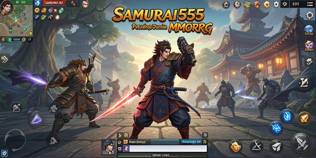 Screenshot menunjukkan aksi pertarungan seru di SAMURAI555.