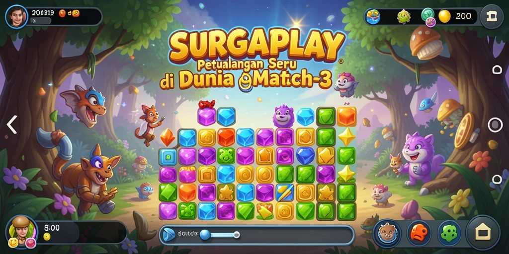 Tampilan menarik gameplay <strong>SURGAPLAY</strong> dengan warna cerah dan tantangan seru.